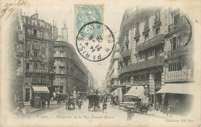 CPA FRANCE 75002 "Paris, perspective de la rue Etienne Marcel"