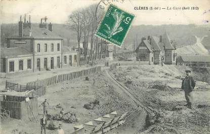 CPA FRANCE 76 "Clères, la gare"