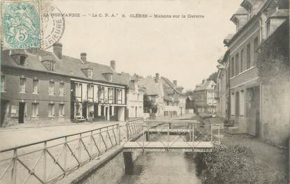 CPA FRANCE 76 "Clères, maisons sur la Clerette"