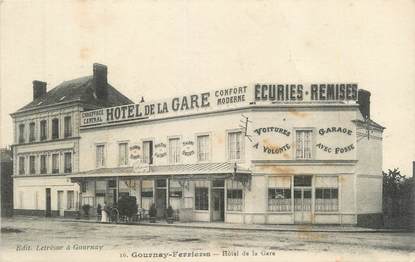 CPA FRANCE 76 "Gournay Ferrières, hôtel de la gare"