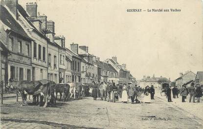 CPA FRANCE 76 "Gournay, le marché aux vaches"