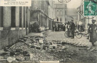 CPA FRANCE 76 "Elbeuf, la rue de l'hospice après l'orage"