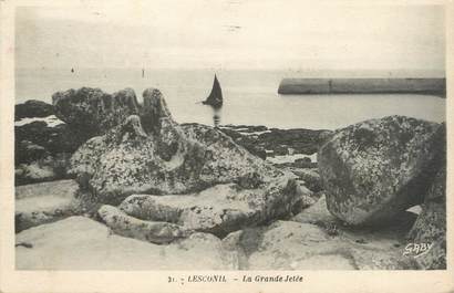 CPA FRANCE 29 "Lesconil, la grande jetée"