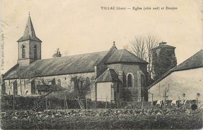 CPA FRANCE 32 "Tillac, église et donjon"