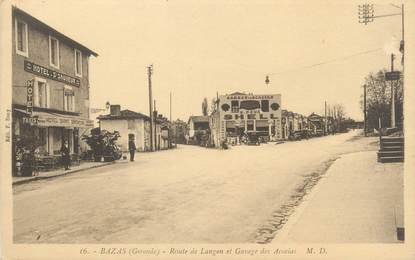 CPA FRANCE 33 "Bazas, route de Langon et garage des Acacias"