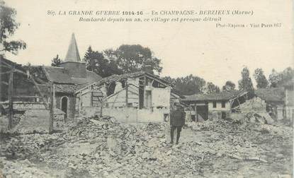 CPA FRANCE 51 "Berzieux, village presque détruit"