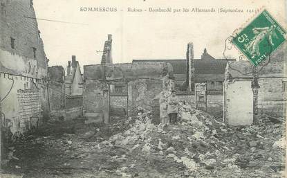 CPA FRANCE 51 "Sommesous, ruines bombardé par les allemands"