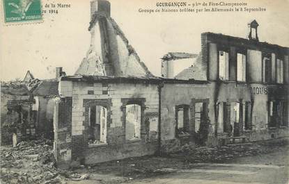 CPA FRANCE 51 "Gourgançon, groupe de maisons brûlées par les allemands"