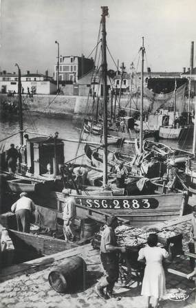 CPSM FRANCE 85 "Saint Gilles Croix de Vie, débarquement des Sardines"