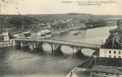 CPA FRANCE 91 "Corbeil, vue sur la Seine et les coteaux du Perray"