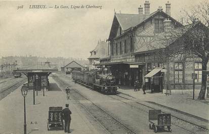 CPA FRANCE 14 "Lisieux, la gare, ligne de Cherbourg"