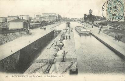 CPA FRANCE 93 "Saint Denis, le canal, les écluses"