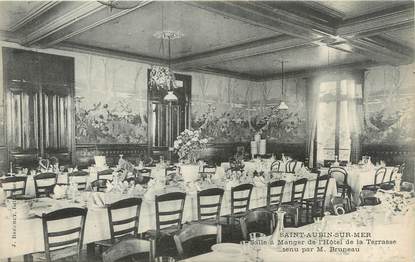 CPA FRANCE 14 "Saint Aubin sur Mer, salle à manger de l'hôtel de la Terrasse"