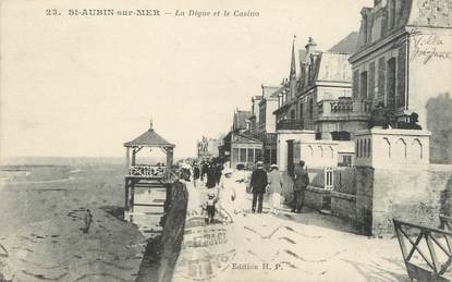 CPA FRANCE 14 "Saint Aubin sur Mer, la digue et le casino"