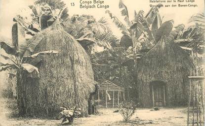 CPA CONGO BELGE "habitations sur le Haut Congo"