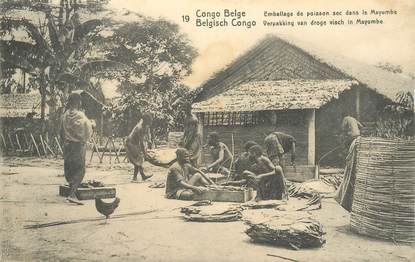 CPA CONGO BELGE "Emballage de poisson sec"