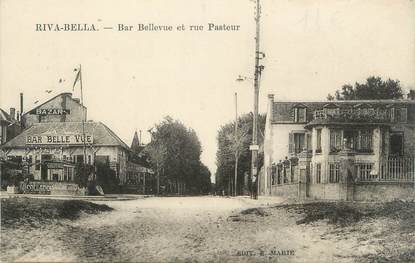 CPA FRANCE 14 "Ouistreham Riva Bella, bar Bellevue et rue Pasteur"