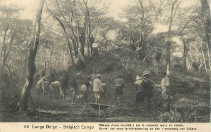 CPA CONGO BELGE "Attaque d'une termitière"