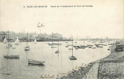 CPA FRANCE 44 "Rezé Lès Nantes, rade du Trentemoult et port de Nantes"