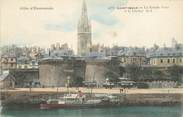 35 Ille Et Vilaine / CPA FRANCE 35 "Saint Malo, la grande porte et le clocher" / BATEAU