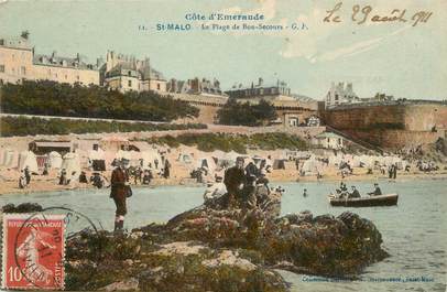 / CPA FRANCE 35 "Saint Malo, la plage de bon secours"