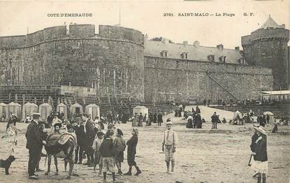 / CPA FRANCE 35 "Saint Malo, la plage" / ÂNE