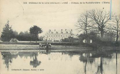 CPA FRANCE 44 "Ligné, château de la Rochefordière, l'étang "