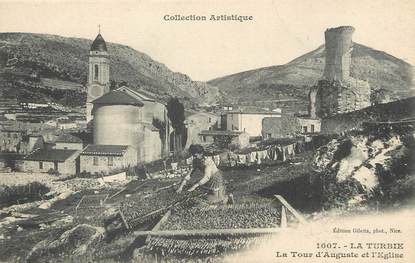 / CPA FRANCE 06 " La Turbie, la tour Auguste et l'église"