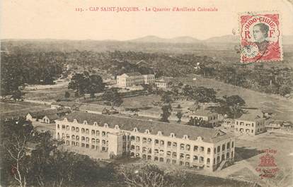 CPA VIETNAM "Cap Saint Jacques, le quartier d'artillerie Coloniale"