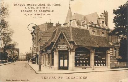 CPA FRANCE 14 "Agence de Deauville, banque immobilière de Paris"