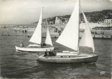 CPSM FRANCE 14 "Deauville Trouville, voiliers rentrant dans le bassin"