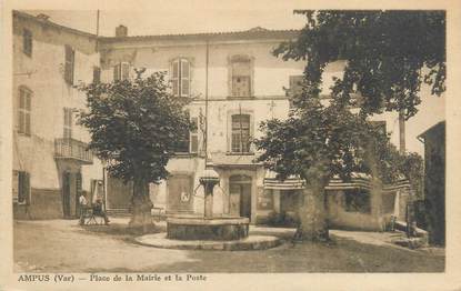 CPA FRANCE 83 "Ampus, place de la mairie et la poste"