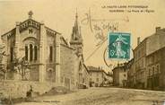 43 Haute Loire / CPA FRANCE 43 "Dunières, la place et l'église"