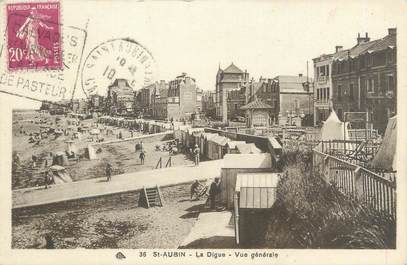 CPA FRANCE 14 "Saint Aubin, la digue, vue générale"