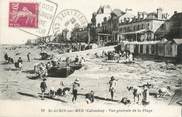 14 Calvado CPA FRANCE 14 "Saint Aubin sur Mer, la digue, vue générale de la plage"