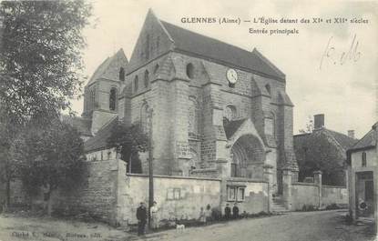 CPA FRANCE 02 "Glennes, l'église, entrée principale"