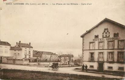 / CPA FRANCE 43 "Loudes, la place et les hôtels, cure d'air"