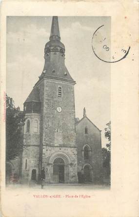 CPA FRANCE 72 "Vallon sur Gée, place de l'église"