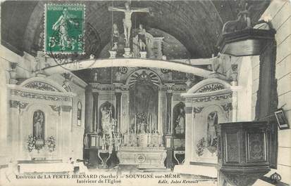 CPA FRANCE 72 "Souvigné sur Même, intérieur de l'église"