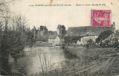 CPA FRANCE 72 "Saint Ouen en Champagne, ruine et ancien moulin de l'Ile"