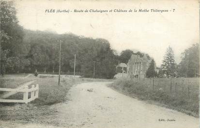 CPA FRANCE 72 "Flée, route de Chahaignes et château de la Mothe Thibergeau"