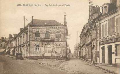 CPA FRANCE 72 "Ecommoy, rue Saint Anne et poste"