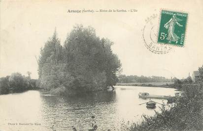 CPA FRANCE 72 "Arnage, rives de la Sarthe, l'Ile"