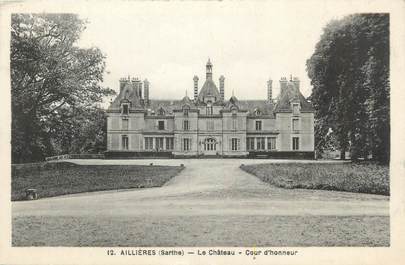 CPA FRANCE 72 "Aillères, le château, cour d'honneur"