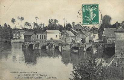 CPA FRANCE 72 "Pontlieue, vieux moulins sur l'Huisne"