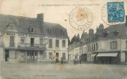 CPA FRANCE 72 "Le Grand Lucé, un coin de la grande place"