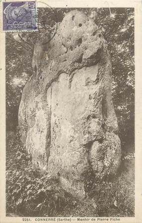 CPA FRANCE 72 "Connerré, menhir de Pierre Fiche"