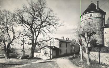 CPSM FRANCE 01 "Treffort, place des tilleuls et la tour du château"