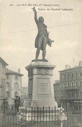/ CPA FRANCE 43 "Le  Puy, statue du général lafayette"