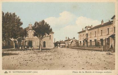 CPA FRANCE 01 "Sathonay Camp, place de la mairie et groupe scolaire"